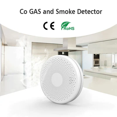 Neue 2 in 1 Version Tuya WiFi Smart Rauchmelder Sensor & Kohlenmonoxid Co Gas Detektor Drahtlose Kombination CO2 in1 Alarme